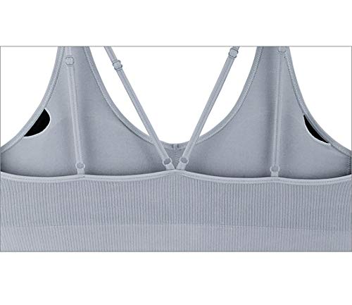 Sujetadores deportivos Nylon corpóreo., Ajustable, con almohadilla for el pecho. Sujetador de yoga estilo chaleco de entrenamiento lineal a prueba de golpes, ropa interior deportiva coleccionada for m