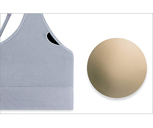 Sujetadores deportivos Nylon corpóreo., Ajustable, con almohadilla for el pecho. Sujetador de yoga estilo chaleco de entrenamiento lineal a prueba de golpes, ropa interior deportiva coleccionada for m