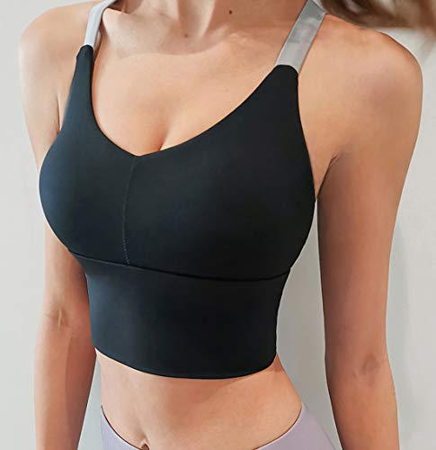 Sujetadores deportivos Sin soporte de acero., Nylon corpóreo, con almohadilla for el pecho. El sujetador de yoga estilo chaleco a prueba de golpes puede ser raddled internacional, ropa deportiva colec