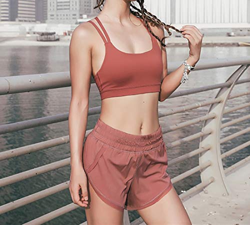 Sujetadores deportivos Sin soporte de acero., Nylon corpóreo, con almohadilla for el pecho, sujetador de yoga estilo chaleco lineal a prueba de golpes, ropa interior deportiva coleccionada for mujeres