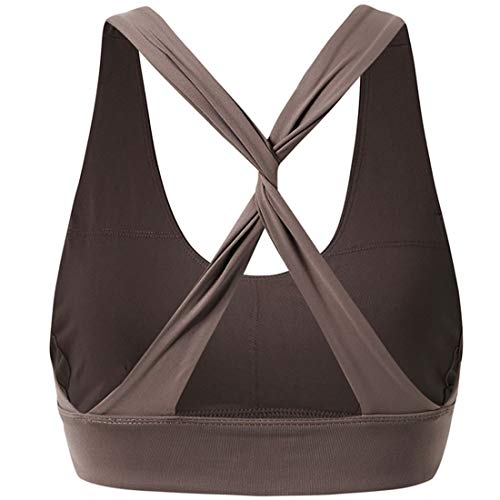 Sujetadores deportivos Sin soporte de acero., Poliéster-algodón corpóreo, Con almohadilla for el pecho, Sujetador de yoga estilo chaleco operativo a prueba de golpes, Ropa interior deportiva for mujer