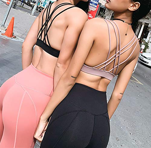 Sujetadores deportivos Sin soporte de acero., Poliéster corpóreo, Con almohadilla for el pecho, Sujetador de yoga estilo chaleco operativo a prueba de golpes, Ropa interior deportiva for mujeres Ropa