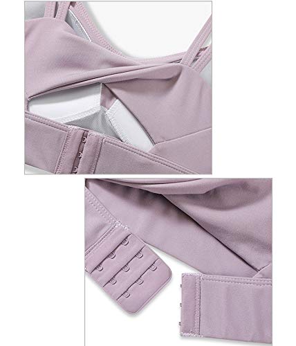 Sujetadores deportivos Trío de hileras de hebillas de triplete., Nylon corpóreo, con almohadilla for el pecho, sujetador de yoga estilo chaleco operativo a prueba de golpes, ropa interior deportiva fo