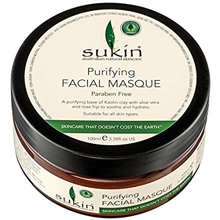 Sukin Purificación Facial Máscara/máscara 100 ml suave con Aloe Vera y aceite de rosa mosqueta de antioxidantes fabricado en Australia, con un nudo regalo