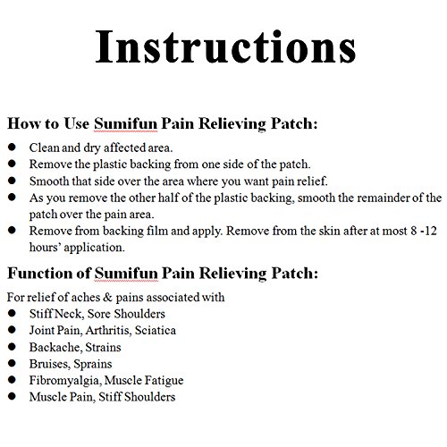Sumifun Dolor de espalda/común/parche para aliviar el dolor muscular, 7 * 10 cm/hoja
