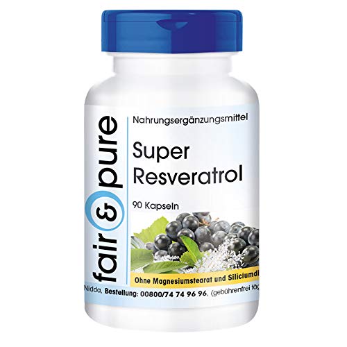 Super Resveratrol 100mg - Trans resveratrol + OPC + Quercetina + Rutina - Vegano - Alta pureza - 90 Cápsulas