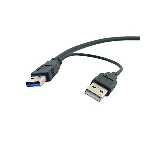Super Speed ​​USB 3.0 Power Y Cable Two A Macho a USB Macho para Disco Duro Externo