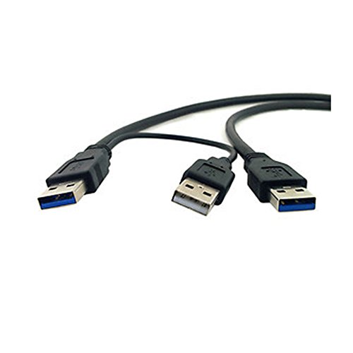 Super Speed ​​USB 3.0 Power Y Cable Two A Macho a USB Macho para Disco Duro Externo