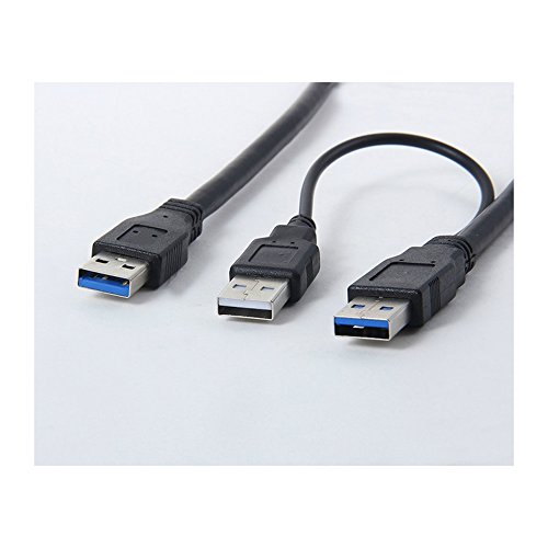 Super Speed ​​USB 3.0 Power Y Cable Two A Macho a USB Macho para Disco Duro Externo