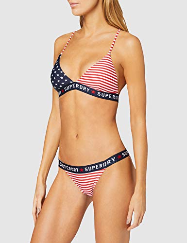 Superdry American Spirit Bikini Bottom Braguita, Rojo (Red AOP I6t), XXS (Talla del Fabricante:6) para Mujer