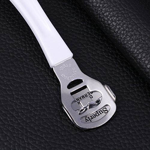 SUPVOX Cortacallos de acero inoxidable removedor de durezas pedicura y cuidado de pies 20 cuchillas incluidas