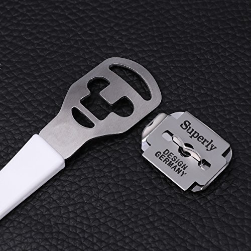 SUPVOX Cortacallos de acero inoxidable removedor de durezas pedicura y cuidado de pies 20 cuchillas incluidas