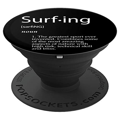 Surfing Definition Surface Water Wave Sport Gift For Surfers PopSockets Agarre y Soporte para Teléfonos y Tabletas