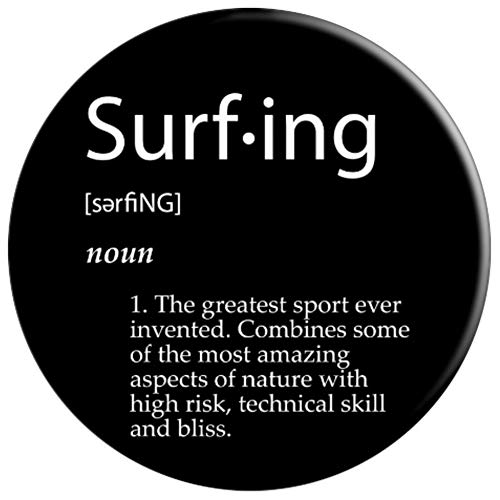 Surfing Definition Surface Water Wave Sport Gift For Surfers PopSockets Agarre y Soporte para Teléfonos y Tabletas