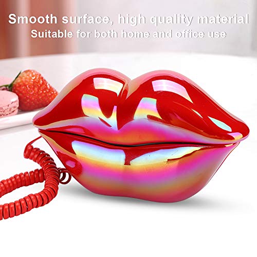 Sutinna Teléfono Fijo Fijo con Labios Rojos creativos, teléfono de Escritorio de Estilo Europeo para el Ministerio del Interior