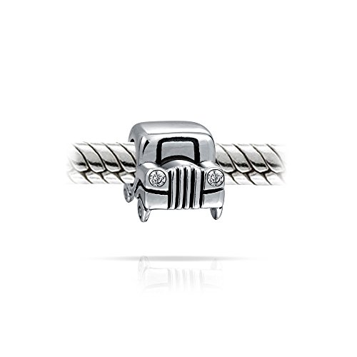 Suv Jeep coche conductor de automóvil CZ cabeza luces de viaje encanto cuenta para las mujeres mamás plata de ley se adapta a la pulsera europea