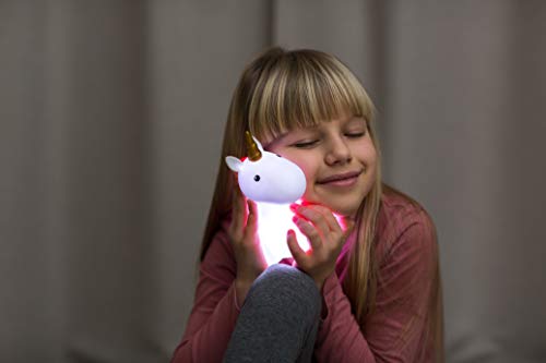 Sweet Ponies Luz Nocturna Infantil LED Unicornio con la Batería Recargable, Quitamiedos para Niños