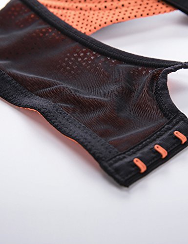 SYROKAN - Sujetador Deportivo Push Up con Espalda De Nadador para Mujer Naranja 95A