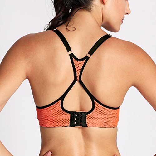 SYROKAN - Sujetador Deportivo Push Up con Espalda De Nadador para Mujer Naranja 95A