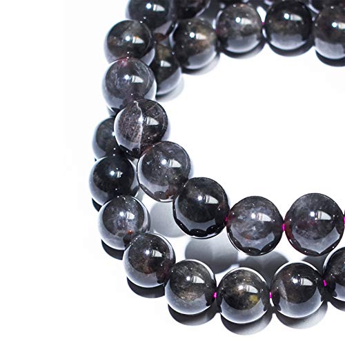 SZPP Pulsera de Piedra áspera Aurora Negra de Cristal Natural Pulsera de Gemas de Energía Curativa de Chakra (14.0mm)