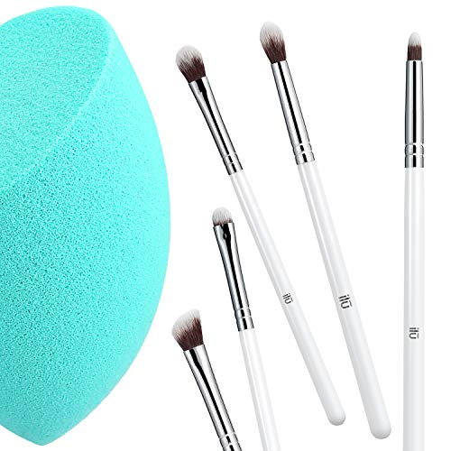 T4B ILU Got My Eyes On You Set De 6 Accesorios De Maquillaje Profesional Incluye 5 Pinceles Para Aplicar Sombras Y Delineado De Ojos Con Esponja De Maquillaje Turquesa