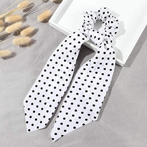 Tacobear 8 Piezas Scrunchies Gomas del Pelo Leopardo Lunares Elásticos Banda Pelo Cuerda Bufandas Cintas Pelo Cola de Caballo Accesorios Pelo para Mujer Niña