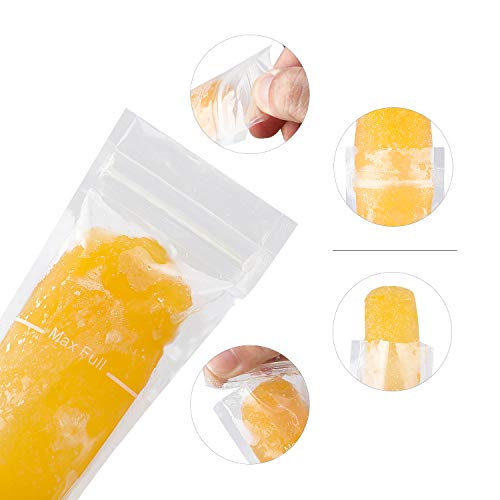TAGVO Bolsa de Hielo, Snack casero Sano, congelador Pop, Gogurt, Ice Candy, BPA Libre y FDA Aprobado Popsicle Maker con Ziplock (120 Conjunto de Paquetes)