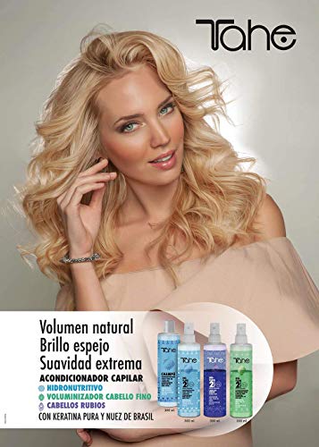 Tahe Bio-Fluid Acondicionador Voluminizador 2-Phase para Cabellos Finos con Keratina Pura y Activos Naturales, 300 ml