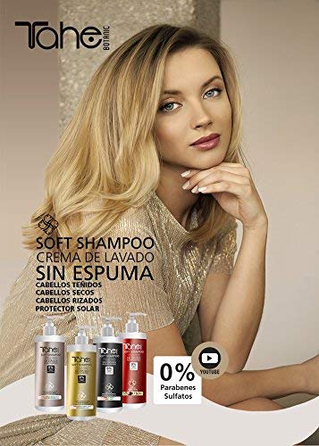 Tahe Soft Shampoo Crema de Lavado sin Espuma para Cabello Seco Sensibilizado con Aceite de Macadamia y Aceite de Argán, 400 ml