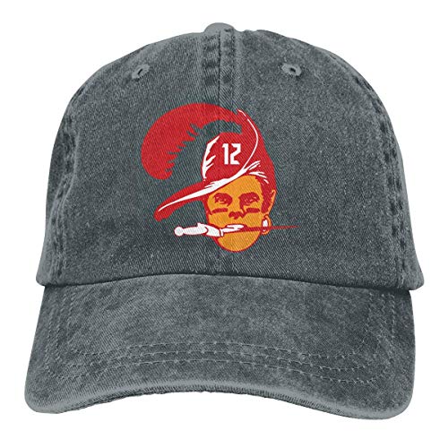 Tampa Bay Fan Brady Printing Gorras de béisbol Sombrero de Mezclilla Ajustable-Deep Heather