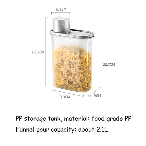 Tanque de Almacenamiento de plástico Transparente Avena Cereales Grain Storage Tank hogar Grano de arroz Tanque de Almacenamiento Caja de Almacenamiento de Cocina (Size : Two Packs)