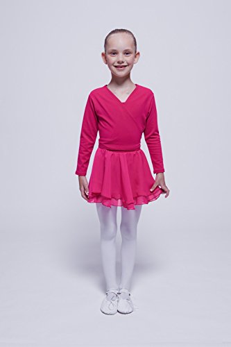 tanzmuster Chaqueta de Ballet Cruzada 'Mandy' para niñas en Fucsia, 152/158 (13-14 años)