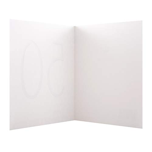 Tarjeta de 50 cumpleaños de The Hallmark Studio, diseño de números de cobre en relieve