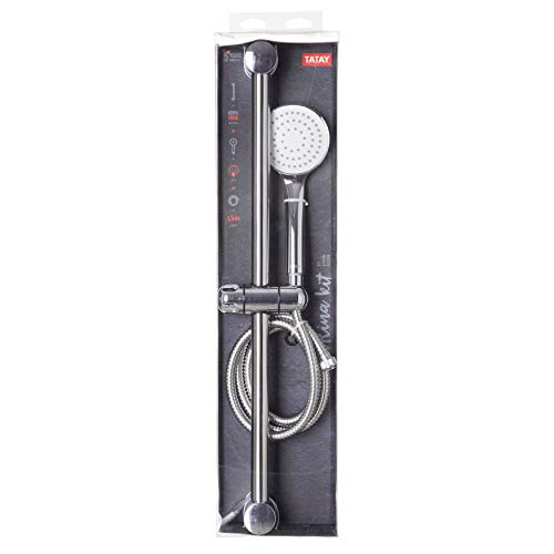 Tatay Marina - Kit Barra, Ducha de Mano + Flexo + Barra, Color Cromado