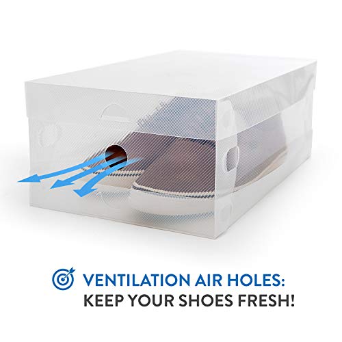 Tatkraft Glasgow Juego de 10 Cajas para Zapatos Transparentes Apilables con Tapa de Plástico