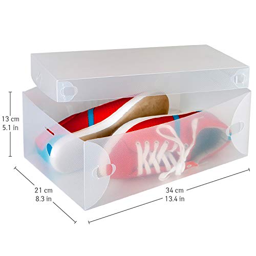 Tatkraft Glasgow Juego de 10 Cajas para Zapatos Transparentes Apilables con Tapa de Plástico