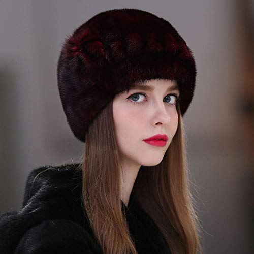 TAYIBO Gorros de Recreación al Aire Libre,Gorro de Invierno, Sra. Bailey, Protectores auditivos de Invierno - S_Red_Wine