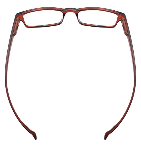 TBOC Gafas de Lectura Presbicia Vista Cansada – Graduadas +1.50 Dioptrías Montura de Pasta Marrón Patillas Extra Largas para Colgar Cuello Hombre Mujer Unisex Lentes de Aumento para Leer Ver de Cerca