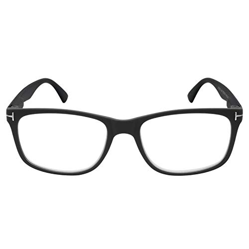 TBOC Gafas de Lectura Presbicia Vista Cansada - [Pack 4 Unidades] Graduadas +3.00 Dioptrías Montura de Pasta Negra de Diseño Moda para Hombre Mujer Unisex Lentes de Aumento para Leer Ver de Cerca