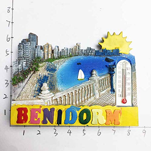 TDCTshop Benidorm, una Ciudad turística mediterránea en España, imanes de Nevera de Resina 3D, Recuerdos turísticos Hechos a Mano, artículos de Cocina para el hogar, decoración Artesanal.