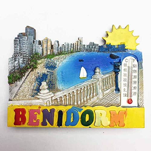 TDCTshop Benidorm, una Ciudad turística mediterránea en España, imanes de Nevera de Resina 3D, Recuerdos turísticos Hechos a Mano, artículos de Cocina para el hogar, decoración Artesanal.