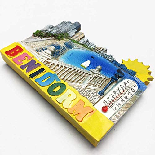TDCTshop Benidorm, una Ciudad turística mediterránea en España, imanes de Nevera de Resina 3D, Recuerdos turísticos Hechos a Mano, artículos de Cocina para el hogar, decoración Artesanal.