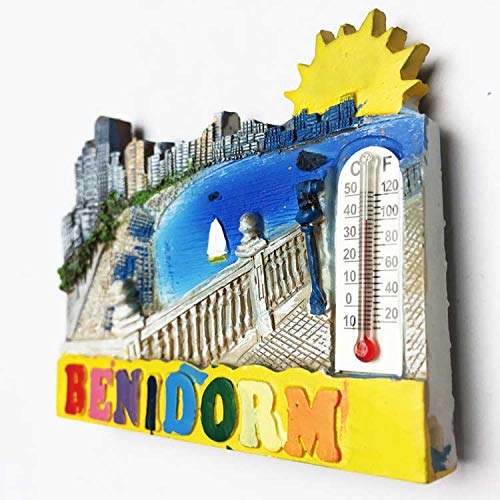TDCTshop Benidorm, una Ciudad turística mediterránea en España, imanes de Nevera de Resina 3D, Recuerdos turísticos Hechos a Mano, artículos de Cocina para el hogar, decoración Artesanal.