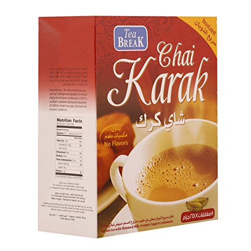 Té Instantáneo Karak Chai con leche en polvo, azúcar y cardamomo, 8 x 25 g sobres