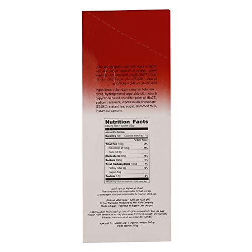 Té Instantáneo Karak Chai con leche en polvo, azúcar y cardamomo, 8 x 25 g sobres