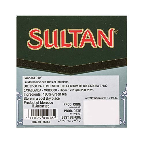 TÉ SULTAN Ambar marroquí té verde suelto, tés de hierbas 170g (Paquete individual - 170g)