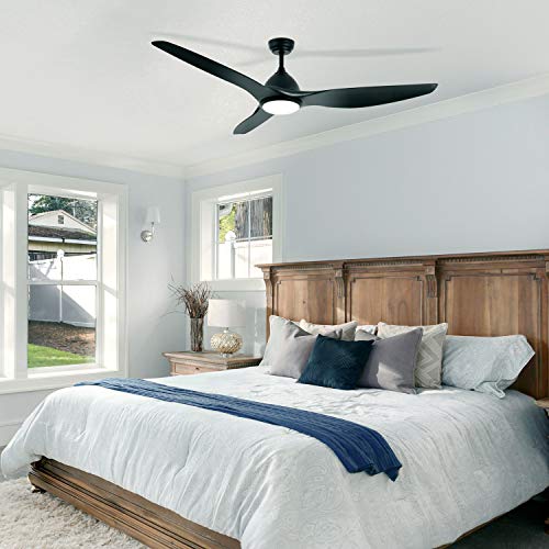 TECHBREY Ventilador de Techo Elegant PRO Negro Ultrasilencioso LED CCT Seleccionable 90W Seleccionable (Cálido-Neutro-Frío)