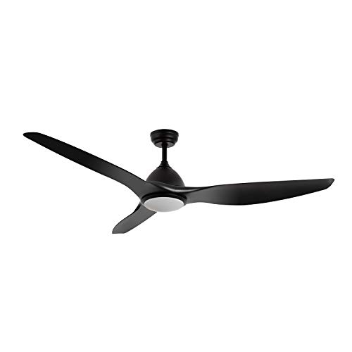 TECHBREY Ventilador de Techo Elegant PRO Negro Ultrasilencioso LED CCT Seleccionable 90W Seleccionable (Cálido-Neutro-Frío)