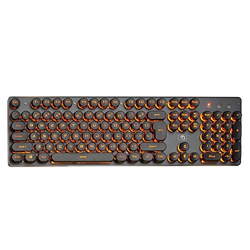 Teclas del Teclado USB con Cable Retro tecla Clave Que Brilla retroiluminado Gaming Keyboard 104 Teclas del Teclado for la promoción Ordenador portátil (Colore : Orange Black, Spedito da : La CINA)