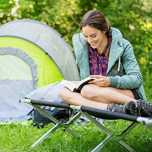 TecTake Cama de Camping XL Plegable Capacidad de 150 kg + Bolsa para Transporte Varias cantidades - (Negro | No. 401212)